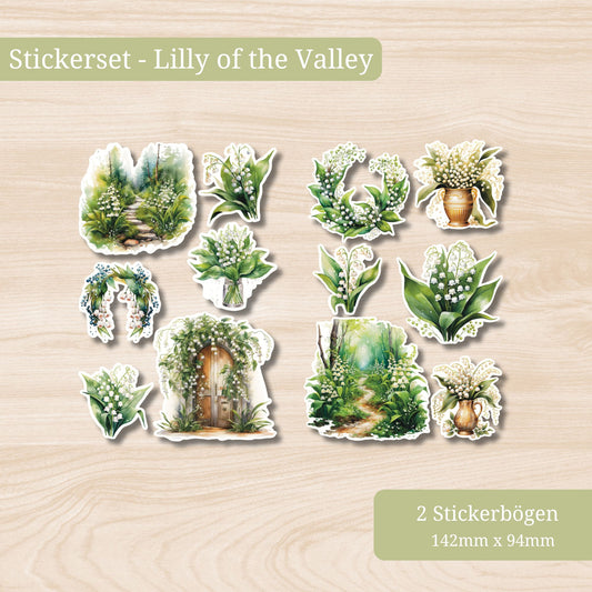Lilly of the Valley Sticker Set - zum Planen und Bullet Journaling